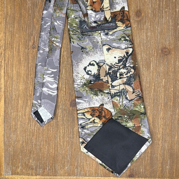 Reed St James Kangaroo Koala Bear Gray Shimmer Tie - Picture 5 of 7
